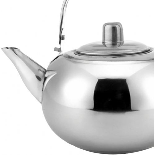 Perfk perfk Leicht Edelstahl Kessel Teekessel Wasserkocher Teekanne mit Klappgriff - Silber, 1L