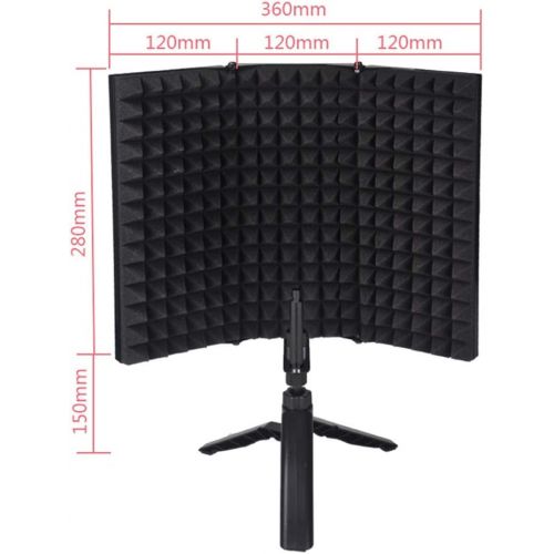  [아마존베스트]Allomn Microphone Insulating Foam, Foldable Studio Microphone Sound Absorbing Foam, Foldable Sound Insulation Plate, Mounted on Table or Stand for Studio Recording Devices, Style A