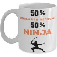DABLIZ GROUP INTERNATION TRADING LLC Scholar In Residence Ninja Coffee Mug, Unique Cool Gifts For Professionals and co-workers