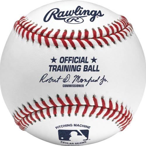롤링스 Rawlings FLAT SEAM Pitching Machine Training Baseballs ROPM Leather Cover Durable Kevlar Seam 12 Count