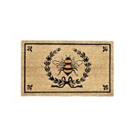 Abbott Collection Abbott Coir Fibre Doormat, Bee in Crest, Natural Material