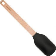 Silicone Series Large Spoonula-Natural Handle with Black Head