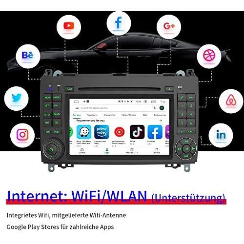  AWESAFE Car Radio with Navigation System, Supports DAB+ Bluetooth CD DVD RDS Radio 2 DIN 7 Inch Screen