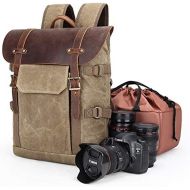 G-raphy Camera Backpack Waterproof DSLR SLR Backpack with Removal Insert Case for Outdoor Travel Hiking etc (Khaki)
