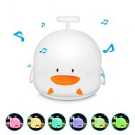 Winnes LED Night Light USB Rechargeable Portable Silicone Cute Duckling Children Night Llight Touch Tapping Romantic Dim Mood Lights 3 Light modes/7-color