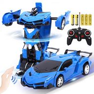 [아마존베스트]AMEOW Remote Control Car TransformRobot Gesture Sensing Toys,RC Cars Robot for Kids, One-Button Deformation and 360°Rotating Drifting, Best Gift for Boys and Girls 1:18 - (Blue)