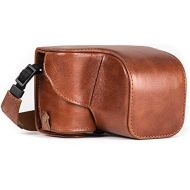 MegaGear Ever Ready MG559 Genuine Leather Camera Case, Bag for Sony Alpha A6000, A6300 with 16-50mm (Dark Brown)