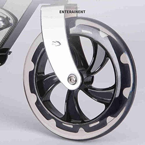  YUEBM Lightweight Foldable Kick Scooter Large 8 Wheels, Adjustable Handlebars, Can Hold 220 lbs, Suitable for Adults and Teenagers-US Stock