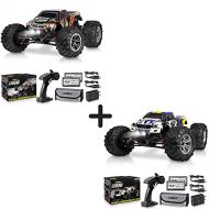LAEGENDARY 1:10 Scale Large RC Cars 50+ kmh Speed - Boys Remote Control Car 4x4 Off Road Monster Truck Electric - All Terrain Waterproof Toys Trucks for Kids and Adults - Black-Red and Purple