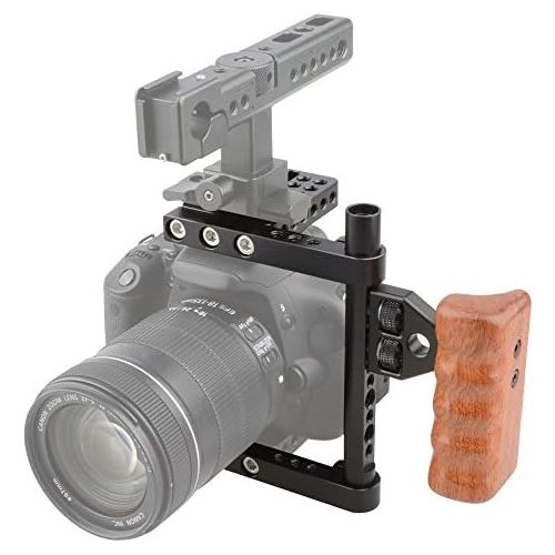  CAMVATE DSLR - Kamera Mit Bild Stabilisator Plattform Kafig Mit Holzgriff fuer Canon, Nikon, Sony