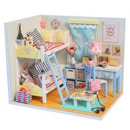 Kisoy Romantic and Cute Dollhouse Miniature DIY House Kit Creative Room Perfect DIY Gift for Friends,Lovers and Families(Dancing Youth) Plus Dust Proof Cover, Musi Movement and Lig
