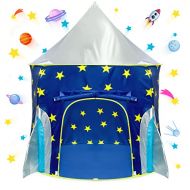 [아마존베스트]USA Toyz Rocket Ship Play Tent for Kids - Indoor Pop Up Playhouse Tent for Boys and Girls with Included Space Projector Toy and Kids Tent Storage Carry Bag