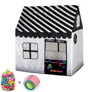 Wai Sports & Outdoors Household Children Printing Play Tent Small Game House with 50 Ocean Balls & Mat (Black White) Tents & Accessories (Color : Green)