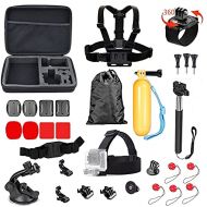 TEKCAM 31 in 1 Action Camera Accessories Bundle Kit Compatible with Gopro Hero 10 9 8 7 6,AKASO EK7000 Remali Capture Cam Campark Apeman Dragon Touch 4k Action Camera