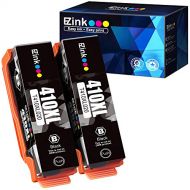 E-Z Ink (TM) Remanufactured Ink Cartridge Replacement for Epson 410XL 410 XL T410XL to use with Expression XP-640 XP-830 XP-7100 XP-530 XP-630 XP-635 (2 Black with The Newest Updat