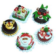 ThaiHonest Mixed 5 Assorted Christmas Cake Dollhouse Miniature Food,Tiny Food
