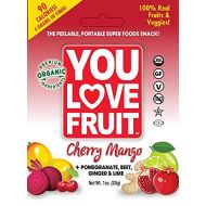 You Love Fruit Organic Fruit Leather, Cherry/Mango, 1 Ounce (Pack of 12)