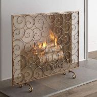 DYKJ Home Fireplace Screen, Copper Vintage Fireplace Screen Fence with Metal mesh Sparkle Cover Screen for Wood Burning Stove to Ensure Long Term use.