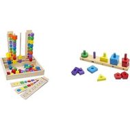 Melissa & Doug Bead Sequencing Set with 46 Wooden Beads and 5 Double-Sided Pattern Boards & Stack & Sort Board
