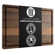 Virginia Boys Kitchens Made in USA Extra Large Walnut Wood Cutting Board Brisket and Turkey Carving Board Reversible with Juice Groove (Walnut, 24inx18inx1in)