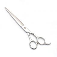 YAOSHIBIAN-shears 440C Steel Pet Grooming Straight Flat Shear, 7.0 Inch Pet Scissors Shears (Color : Silver)