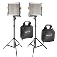 Neewer 2 Packs Dimmable Bi-Color 480 LED Video Light and Stand Lighting Kit Includes: 3200-5600K CRI 96+ LED Panel with U Bracket, 75 inches Light Stand for YouTube Studio Photogra