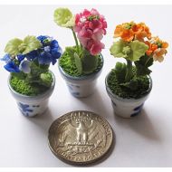 ThaiHonest 3 Lovely Mix Hydrangea Plant Flower Dollhouse Miniature,Home Decoration