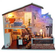 SEPTEMBER DIY Wooden Villa Miniature Furniture Kits Dollhouse Romantic Birthday Gift Xmas Presents