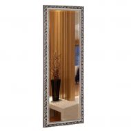 Mirrors Makeup Black Carved Wooden Waterproof Frame Dressing European-Style Floor Full Body Clothing Store Fitting (Color : Black, Size : 50150cm)