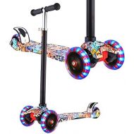 Hikole Scooter for Kids, Kick Scooter for Toddlers Girls & Boys with LED Light Up Scooters Wheels, Adjustable Height Scooter for Children Ages 3-12