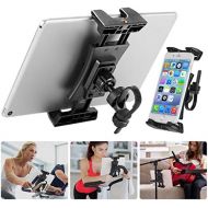 [아마존베스트]NUOMIC Tablet holder bicycle, iPad holder for car headrest/microphone stand/exercise bike/treadmill, 360° rotatable tablet holder for iPad series and tablet and 4.7-12.9 inches.