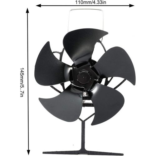  JIU SI Fireplace Fan, Stove Fan with 5 Blades, Quiet Operation Heat Powered for Wood Stove Fireplace for Fireplace Wood Stoves Stoves Without Electricity Environmentally Friendly