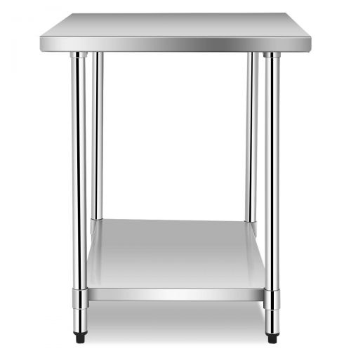 자이언텍스 Giantex 48 x 30 Inches NSF Stainless Steel Food Prep Table, Heavy Duty Commercial Kitchen Metal Table with Adjustable Lower Shelf and Plastic Feet, Steel Work Prep Table for Restau