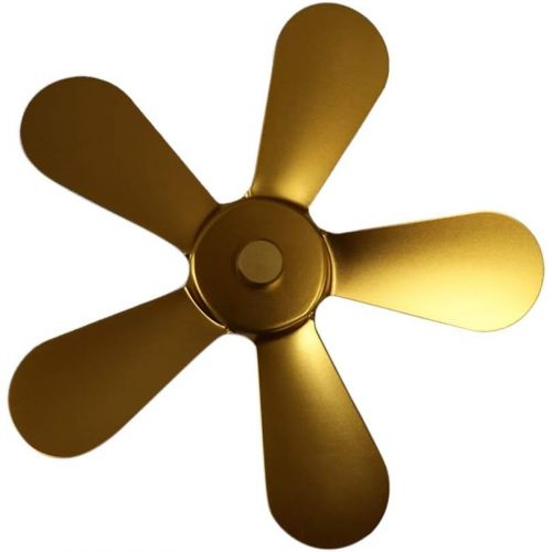  Wang shufang 1pc Household Low Noise Modern Burner Winter Heat Powered Warm Energy Saving Aluminum 5 Blades Wood Stove Fireplace Fan Efficient (Color : Gold)