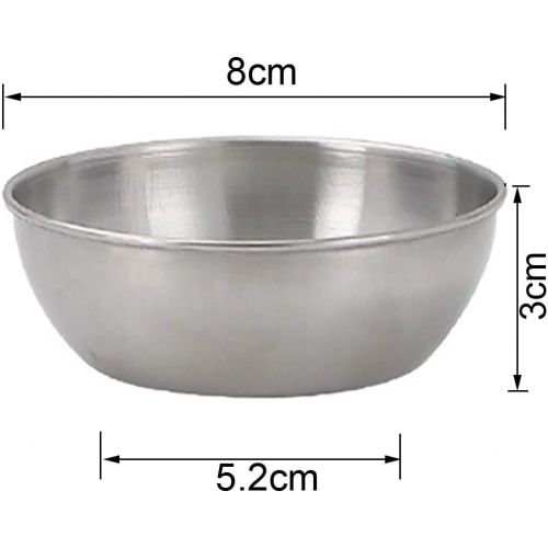  [아마존베스트]Lomodo 12 Pack Stainless Steel Sauce Bowls Round Seasoning Dishes Mini Saucers Dishes Sushi Dipping Bowel Appetizer Plate (3.23 inch x 1.18 inch x 2.05 inch)