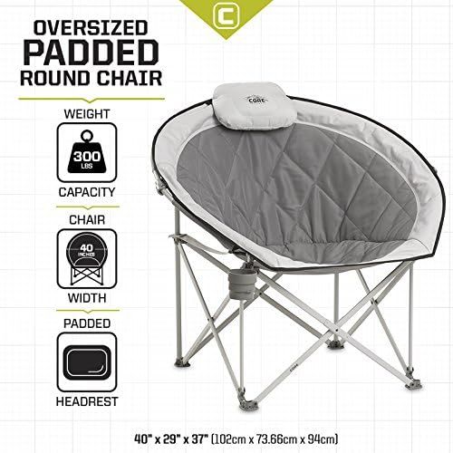  Core Equipment Folding Oversized Padded Moon Round Saucer Chair