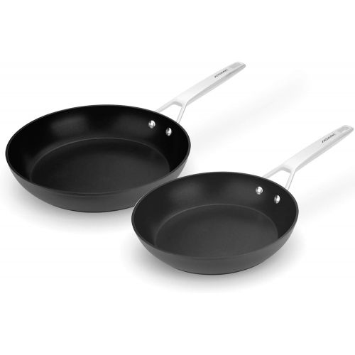  MSMK Nonstick 10 and 12 Frying Pan Skillet Set, Stay-Cool Handle, Non Stick Coating From USA, 4mm Stainless Steel Base Induction Compatible, Oven Safe, Dishwasher Safe Frying Pans