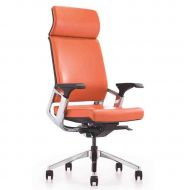 DPPAN Ergonomic Executive Office Chair, Leather Office Desk Chair High-Back Swivel Computer Task Chair with Armrest Headrest,Orange