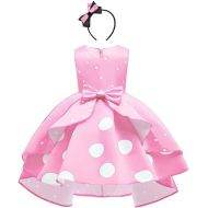 IBTOM CASTLE Baby Girl Polka Dots Princess Costume Birthday Fancy Dress up Party Cosplay Ears Dance Clothing Set
