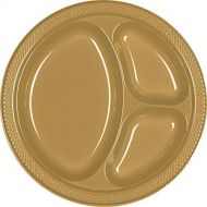 [아마존베스트]Amscan Plastic Plates, 10 1/4, Gold