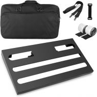 SOYAN Large Guitar Pedal Board 22” x 12.5” with Soft Case, Mounting Tapes Included (L-22)