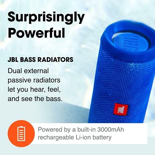 제이비엘 JBL Flip 4, Gray - Waterproof, Portable & Durable Bluetooth Speaker - Up to 12 Hours of Wireless Streaming - Includes Noise-Cancelling Speakerphone, Voice Assistant & JBL Connect+