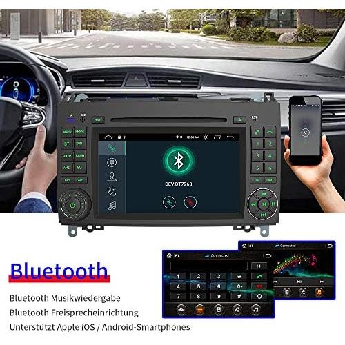  AWESAFE Car Radio with Navigation System, Supports DAB+ Bluetooth CD DVD RDS Radio 2 DIN 7 Inch Screen