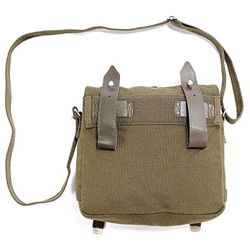  YBRR German Canvas Bag Retro WW2 Bread Bag Tactical Backpack Camping Equipment Hiking Backpacks, Army Green, Small