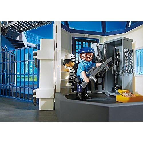 플레이모빌 Playmobil Police Command Center with Prison Playset Multicolor, Dimensions (LxWxH) cm: 63 x 45 x 26