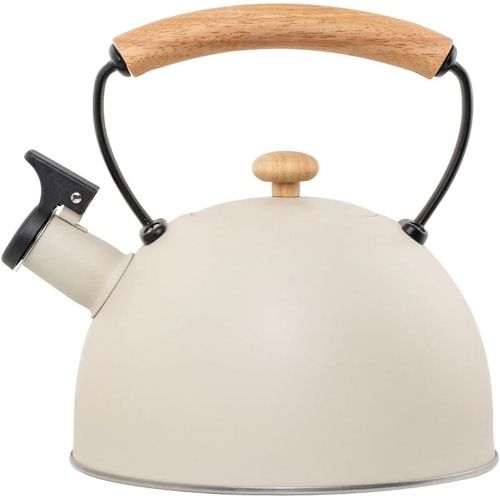  Baoblaze Tea Kettle Stovetop,2.96 Quart Whistling Teapots,Loud Whistle Stainless Steel Tea Pot with Anti Hot Wood Handle for Stove Top,Induction Cooktop