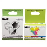 Dell 21 Printer Series Ink Cartridge for Dell All In One printers P513w P713w V313 V313w V515w V715w, 2 Pack, (Black and Color)