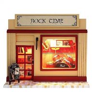 Flever Dollhouse Miniature DIY House Kit Creative Room with Furniture and Cover for Romantic Valentines Gift(Rock Times)