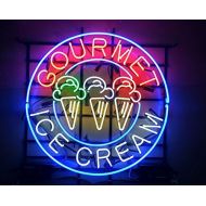 DESUNG Desung New 24x24 Gourmet Ice Cream Neon Sign (Multiple Sizes Available) Man Cave Signs Sports Bar Pub Beer Neon Lights Lamp Glass Neon Light DX162