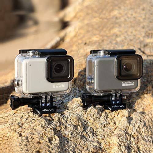  SOONSUN Waterproof Housing Case for GoPro Hero 7 White Silver 45M Underwater Diving Protective Housing Shell with Bracket Accessories for Go Pro HERO7 White Silver Action Cameras